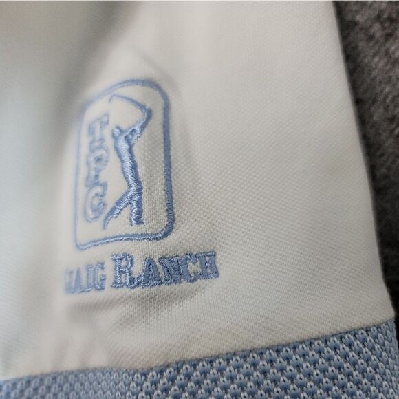 Greyson Cherokee Graig Ranch Golf Polo Shirt Size L Arctic White Blue Collar - Picture 5 of 10